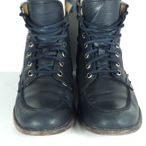 Frye women’s Phillip US 7,5 B Black leather Lace-Up Ankle Combat Boots booties - Picture 4 of 16